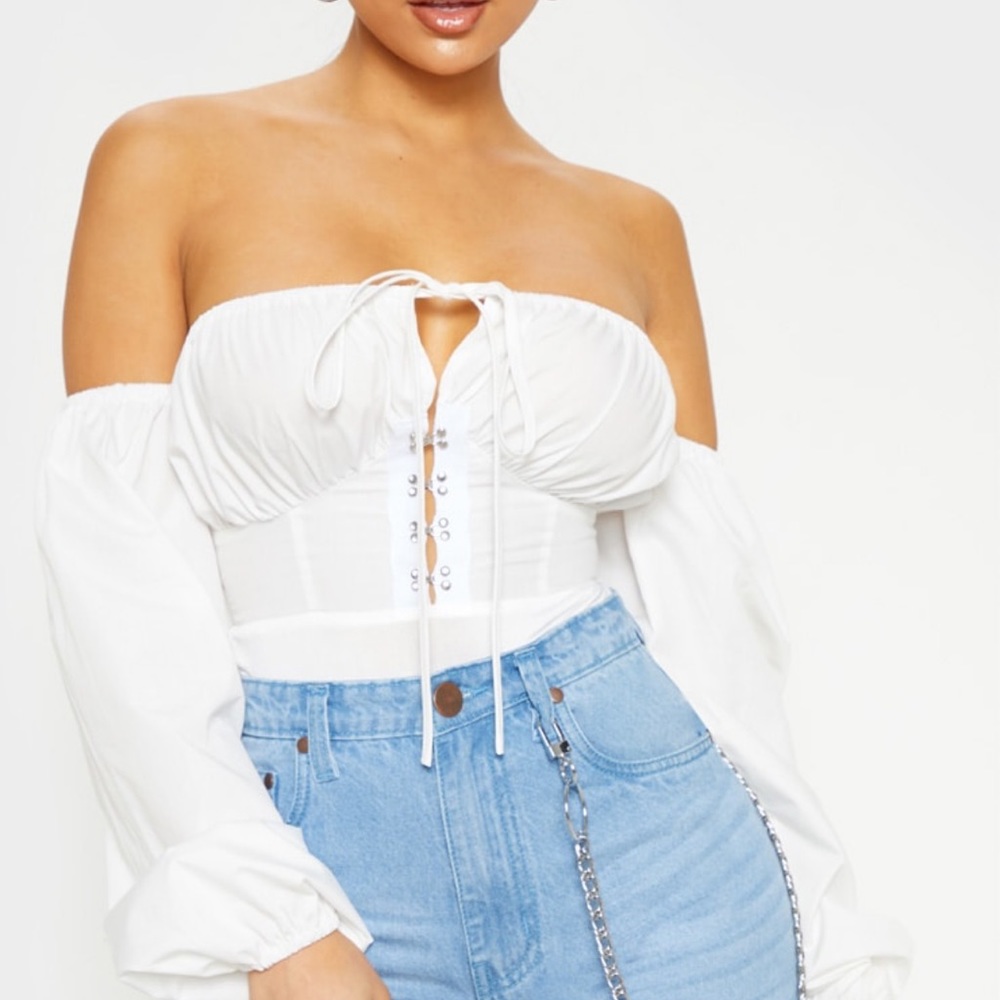 Pretty Little Thing - Hook & Eye Bardot Bodysuit